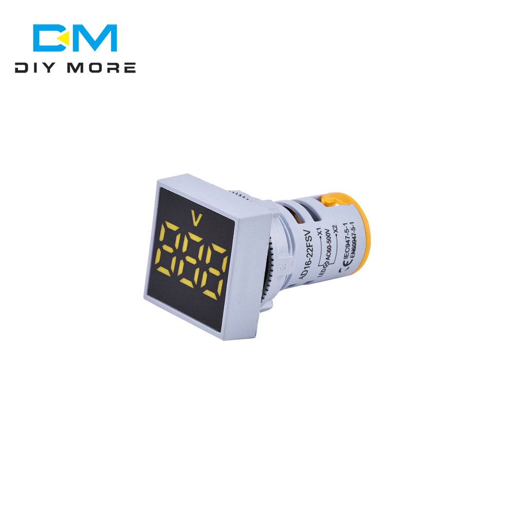 22mm Mini Digital Auto Voltmeter LED Display Square Voltage Indicator Panel 220V AC Voltage Meter Indicator Detector AC 20-500V