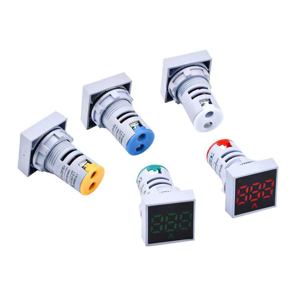 22mm Mini Digital Auto Voltmeter LED Display Square Voltage Indicator Panel 220V AC Voltage Meter Indicator Detector AC 20-500V