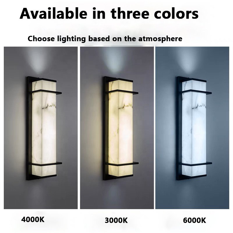 Modern Outdoor Wall Lamp 10W 16W 24W 36W Stainless Steel+marble Lampshade Garden Landscape Wall Lamp Outdoor