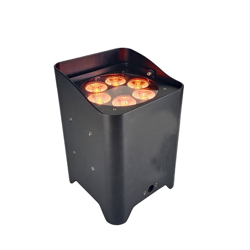 Factory 6X18W 6in1 RGBAW UV APP Battery Uplights Stage LED Flat Par Light DJ UPLIGHT With Charging Flight Case