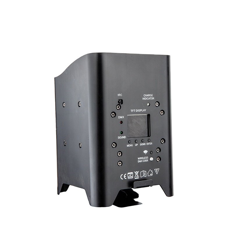 Factory 6X18W 6in1 RGBAW UV APP Battery Uplights Stage LED Flat Par Light DJ UPLIGHT With Charging Flight Case