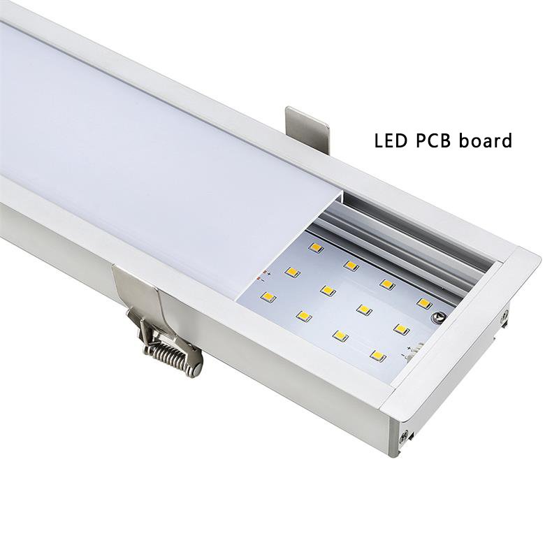 90x35mm Recessed LED Linear Light Linkable Profile Recessed Led Ceiling Light Fixtures for Warehouse, Office