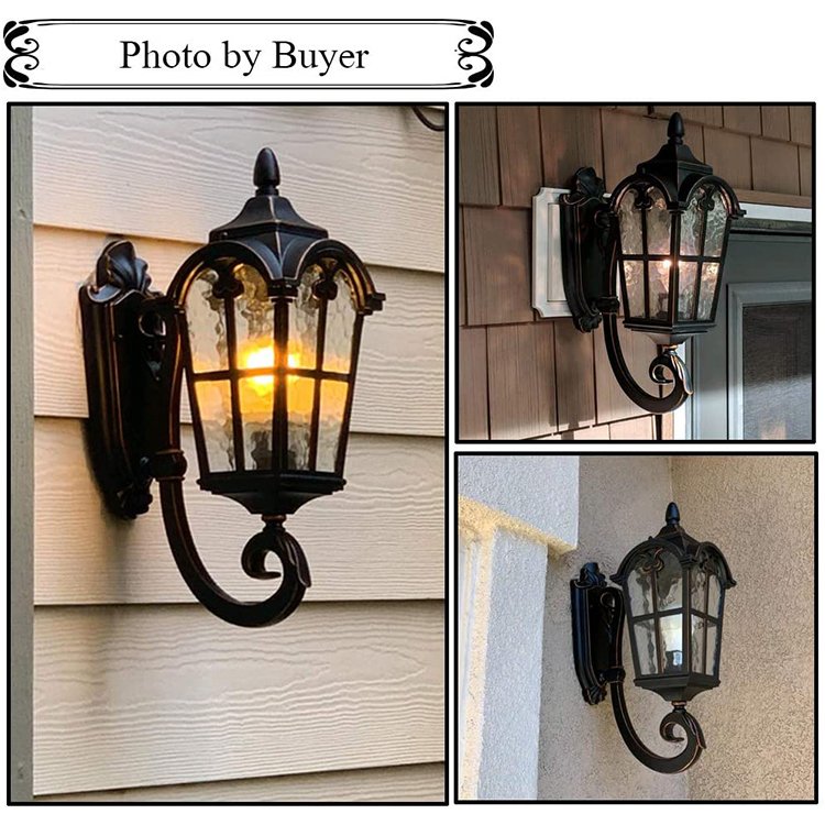 European Style Antique Solar Wall Lights Villa Garden Exterior Lamp Wall Mounted Indoor Lights Outdoor Waterproof Wall Lantern