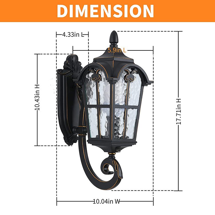 European Style Antique Solar Wall Lights Villa Garden Exterior Lamp Wall Mounted Indoor Lights Outdoor Waterproof Wall Lantern