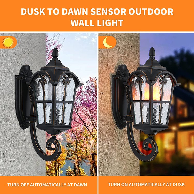 European Style Antique Solar Wall Lights Villa Garden Exterior Lamp Wall Mounted Indoor Lights Outdoor Waterproof Wall Lantern