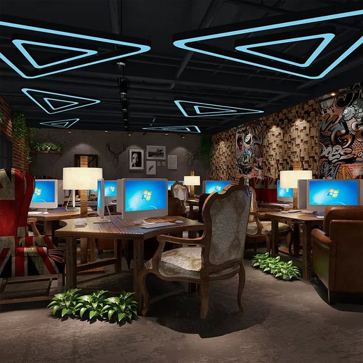 Decorative Chandelier Led Office Lighting Pendant Lamps Triangles Hanging Lamp Led Ring Light Ceilinggym Lights