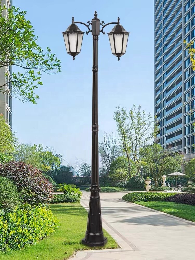 European Style Outdoor Waterproof Garden Light Single Head/double Head Black/antique Bronze Villa Lawn Landscape Garden Light