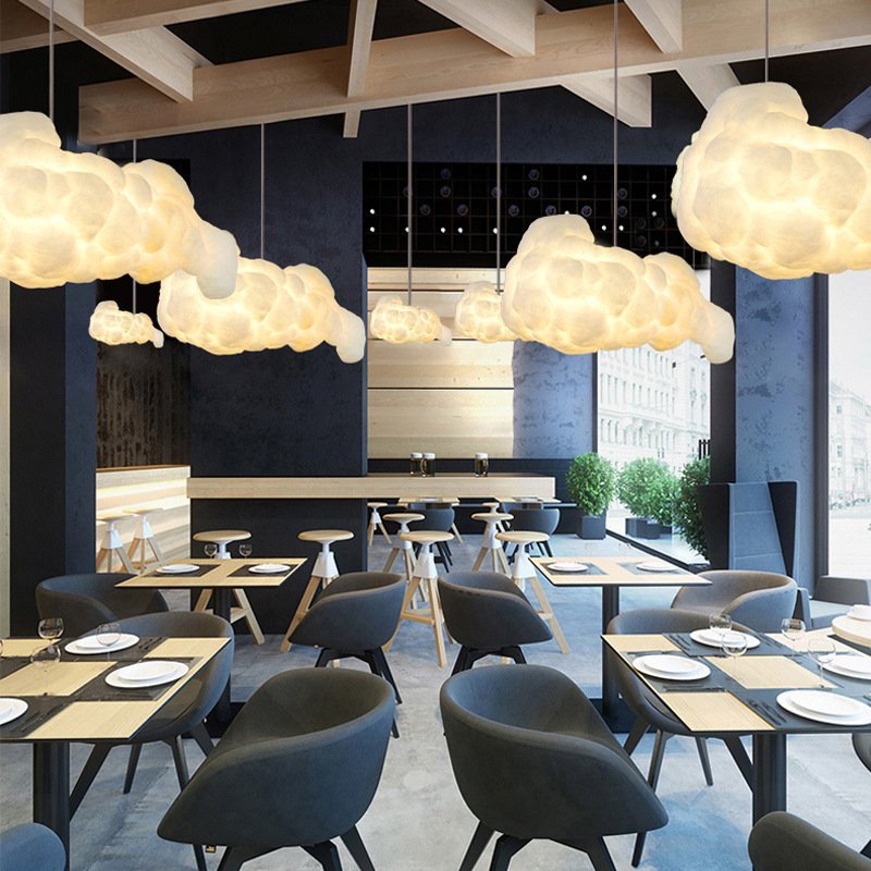 Custom Decorative Cloud Chandelier for Children's Bedrooms Factory Wholesale for Shopping Malls Hotels Remote Control