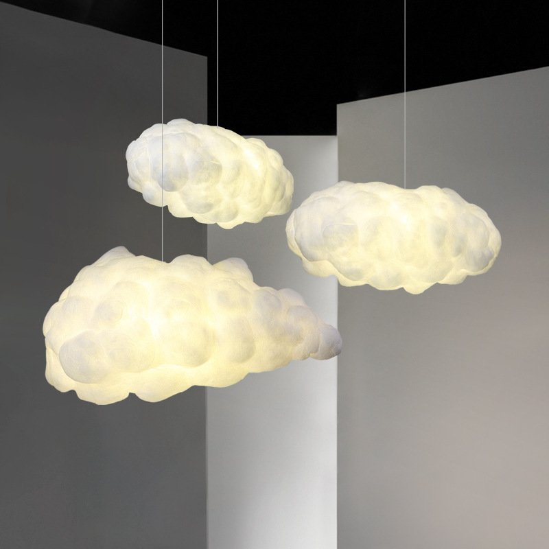 Custom Decorative Cloud Chandelier for Children's Bedrooms Factory Wholesale for Shopping Malls Hotels Remote Control