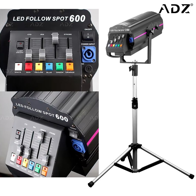 ADZ 600W Wedding Stage Event LED DMX Follow Spot Light Electronic Focus Wedding Show Holiday Stage Follow Spot Light