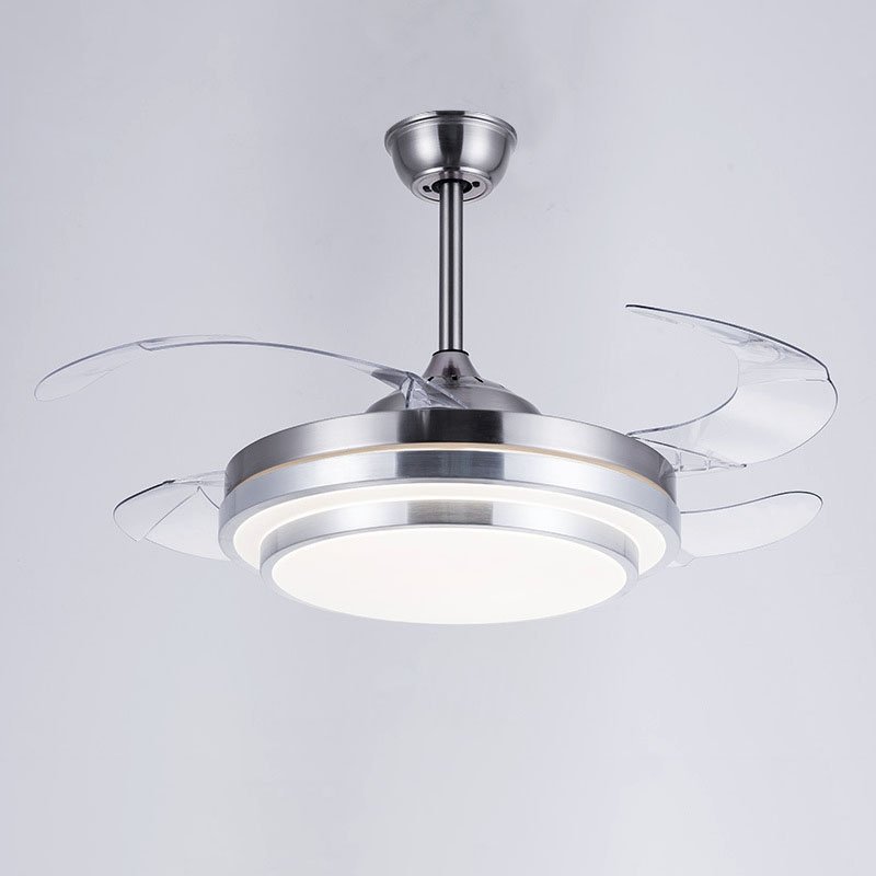 Acrylic Ceiling Fans Foldable LED Ceiling Fan Fancy Low Noise Retractable Dimmable Led ABS Blades Ceiling Fan
