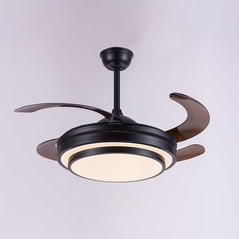 Acrylic Ceiling Fans Foldable LED Ceiling Fan Fancy Low Noise Retractable Dimmable Led ABS Blades Ceiling Fan