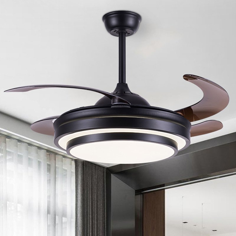 Acrylic Ceiling Fans Foldable LED Ceiling Fan Fancy Low Noise Retractable Dimmable Led ABS Blades Ceiling Fan