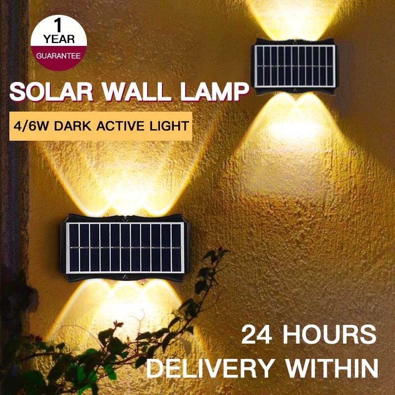 Modern Solar Garden Street Staircase Plastics Waterproof Wall Lamp Outdoor Sunlight Solar Wall Lamps/Solar Telescope Wall Lamp
