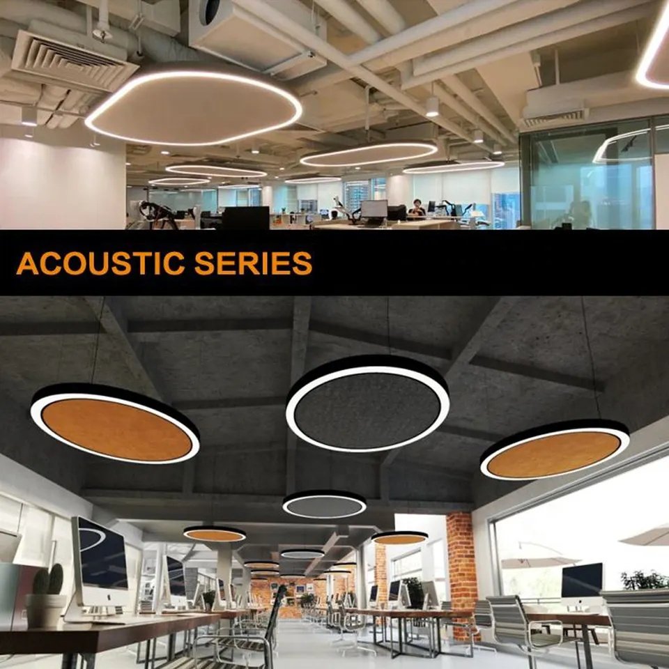New Modern Indoor LED Pendant Acoustic Light Aluminum Circle LED Hanging Light