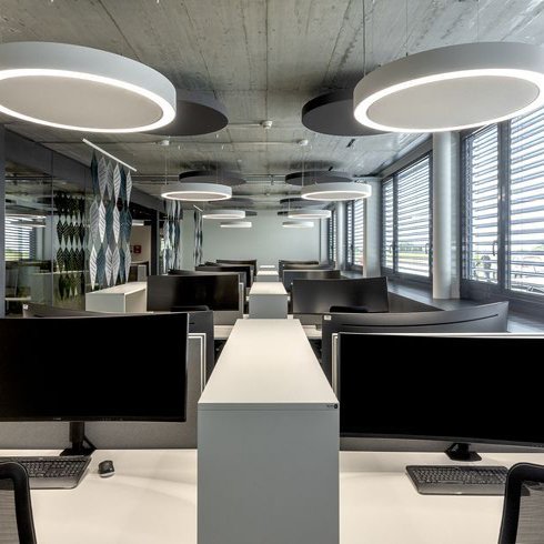 New Modern Indoor LED Pendant Acoustic Light Aluminum Circle LED Hanging Light