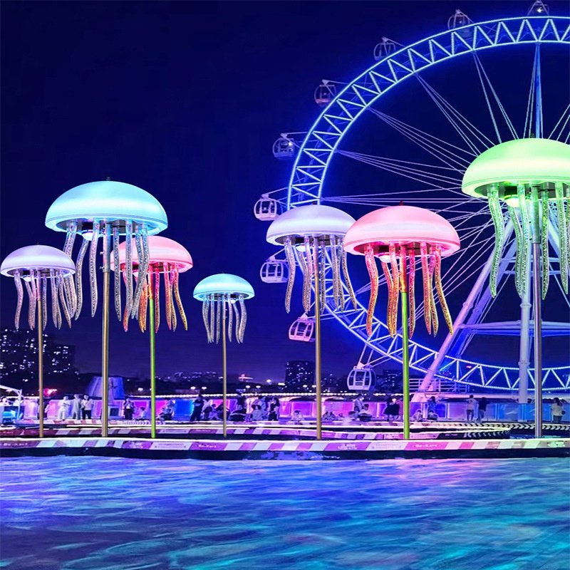 60W Smart RGB Colorful Dynamic Jellyfish Landscape Light App Control Color-changing Garden Lights Street Park Decorative Lamp