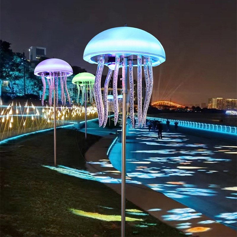 60W Smart RGB Colorful Dynamic Jellyfish Landscape Light App Control Color-changing Garden Lights Street Park Decorative Lamp