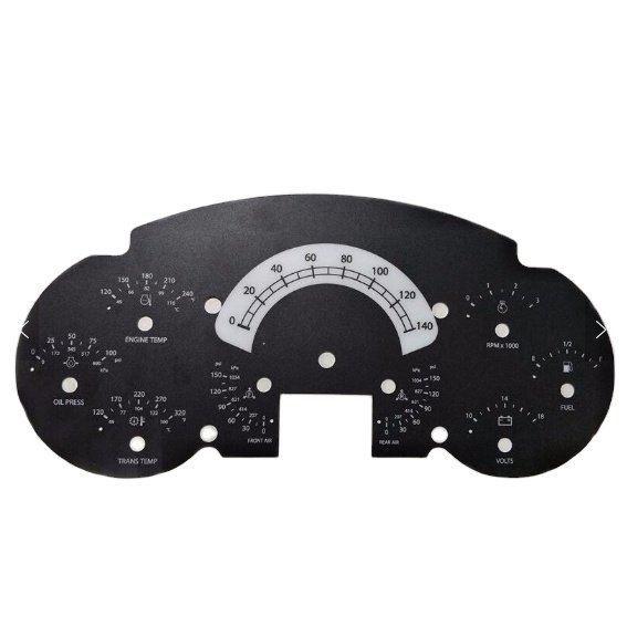Customize 2D Auto Meter Dial Black Gauge Face Overly Panel