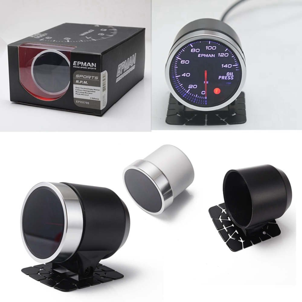 EPMAN 2" 52mm Car Boost Meter Oil Pressure Water Temperature Tachometer RPM Volt Gauge Auto EXT EGT Meter EPXX700