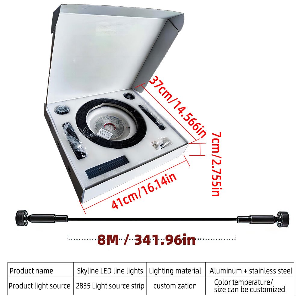 8m Versatile Aluminium LED Strip Profile for DIY Installation on Ceilings Walls or Vertically Between Floor and Ceiling