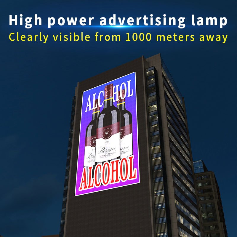 Wall logo Gobo Projector Outdoor Waterproof IP67 200W/300W/600W High Power Projection Lamp Customized LED Advertising Lights