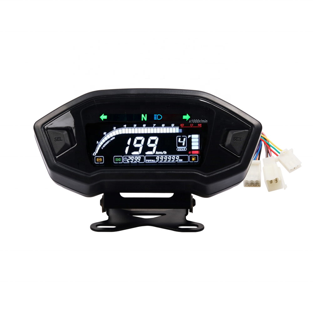 TERFU Motorcycle Digital Speedometer Digital Tachometer Dashboard Instrument Panel Meter LCD Display