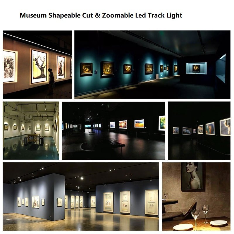 museum Gallery Shapeable and Zoomable Led Track Lights 10W 20W 30w Tunable White 2700K-6500K 1-10V Dali Tuya Dimmable