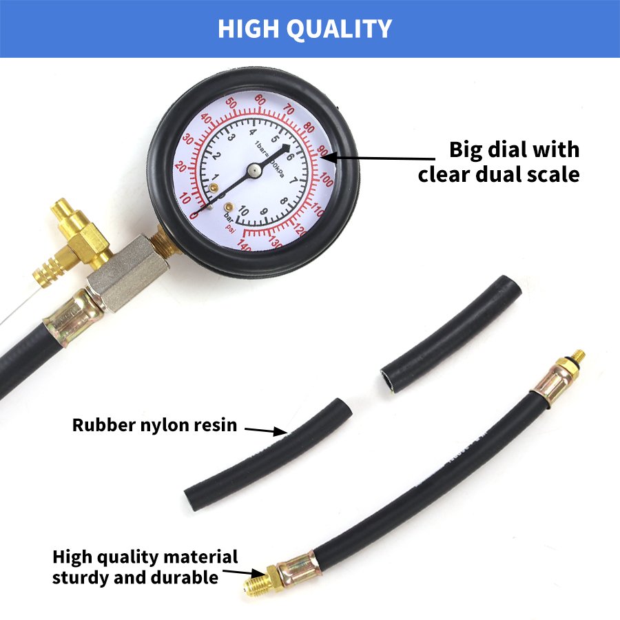Oil Combustion Spraying Pressure Meter Fuel Pressure Tester Kit Pressure Gauge for Fuel Injection System