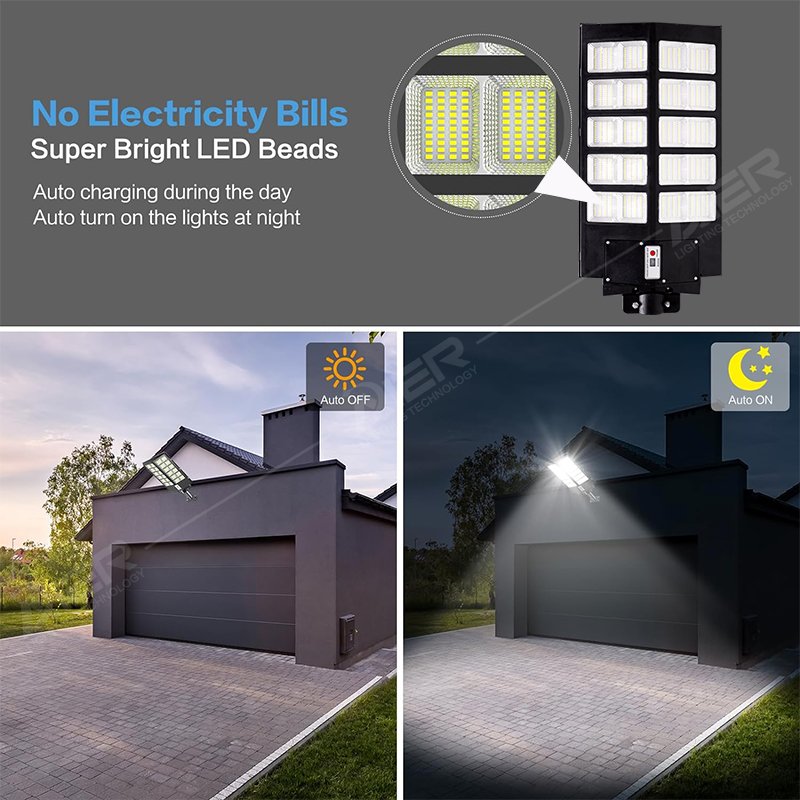 Outdoor Lighting 300W 400W 500W Motion Sensor All in One Led Solar Street Light Waterproof Ip66 Solar Light