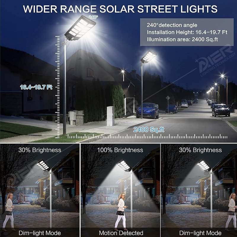 Outdoor Lighting 300W 400W 500W Motion Sensor All in One Led Solar Street Light Waterproof Ip66 Solar Light