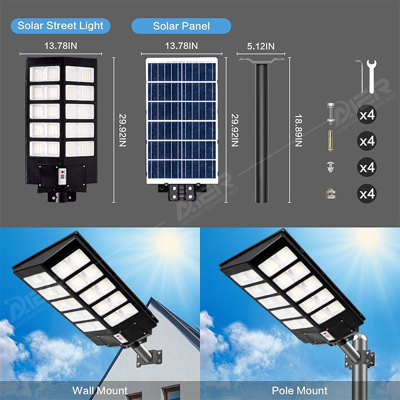 Outdoor Lighting 300W 400W 500W Motion Sensor All in One Led Solar Street Light Waterproof Ip66 Solar Light