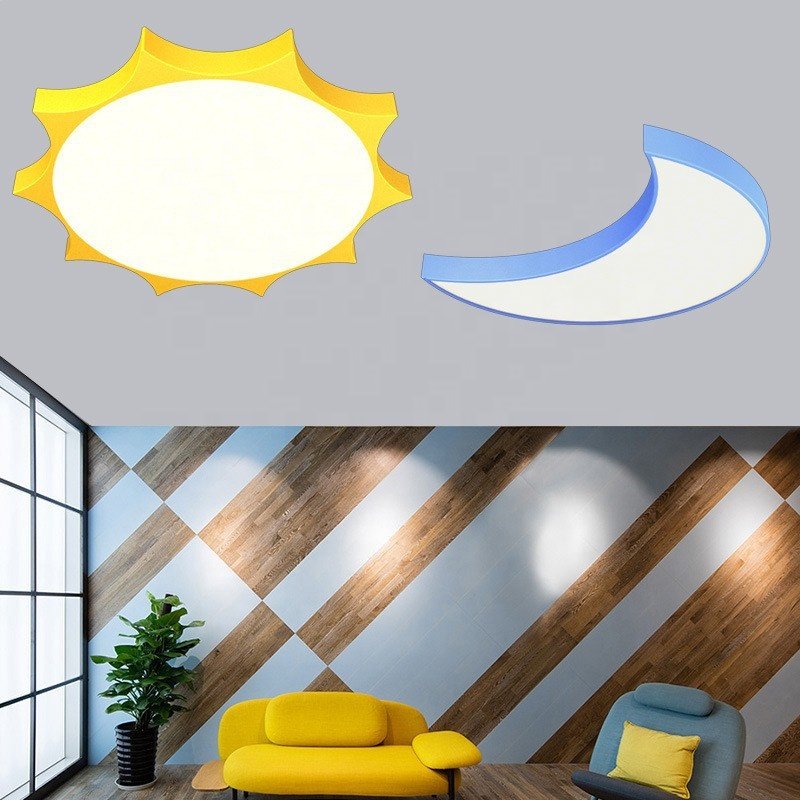 Daycare Star Model Led Pendant Light Early Learning Center Colorful Sun Moon Lamp Kindergarten Classroom Lighting Pendant Lamps