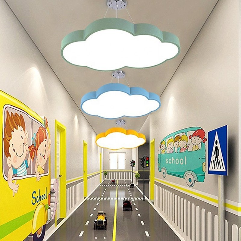 Daycare Star Model Led Pendant Light Early Learning Center Colorful Sun Moon Lamp Kindergarten Classroom Lighting Pendant Lamps