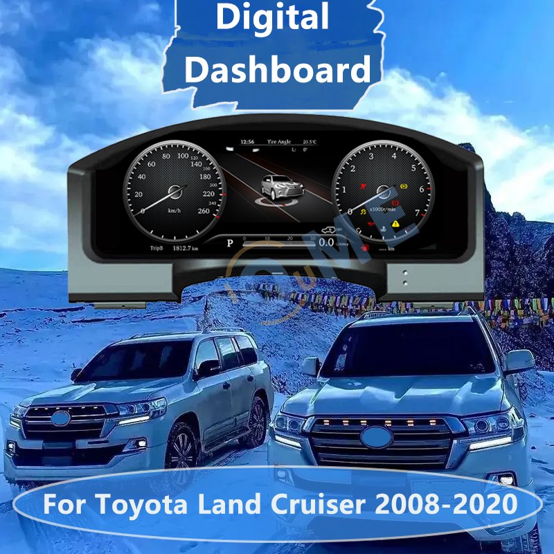 12.3 Inch Speedometer New Digital Instrument Cluster For TOYOTA LAND CRUISER 2008-2020 Car Dashboard LCD Display Screen Linux