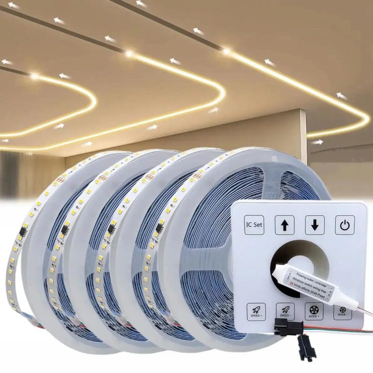 5M DC24V WS2811 LED Strip 120Leds/M Running Water Flowing Led Light Strip With Touch Panel Controller