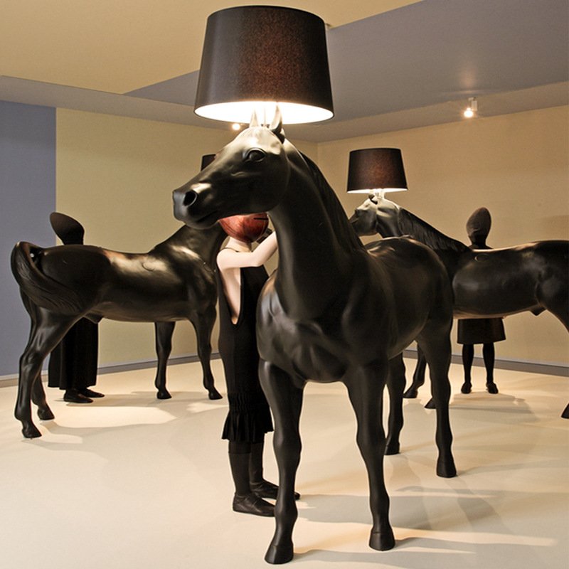 High Quality Nordic Industrial Custom E27 Bulb Metal Standing Floor Light Indoor Decor Horse Designer Led Floor Lamp