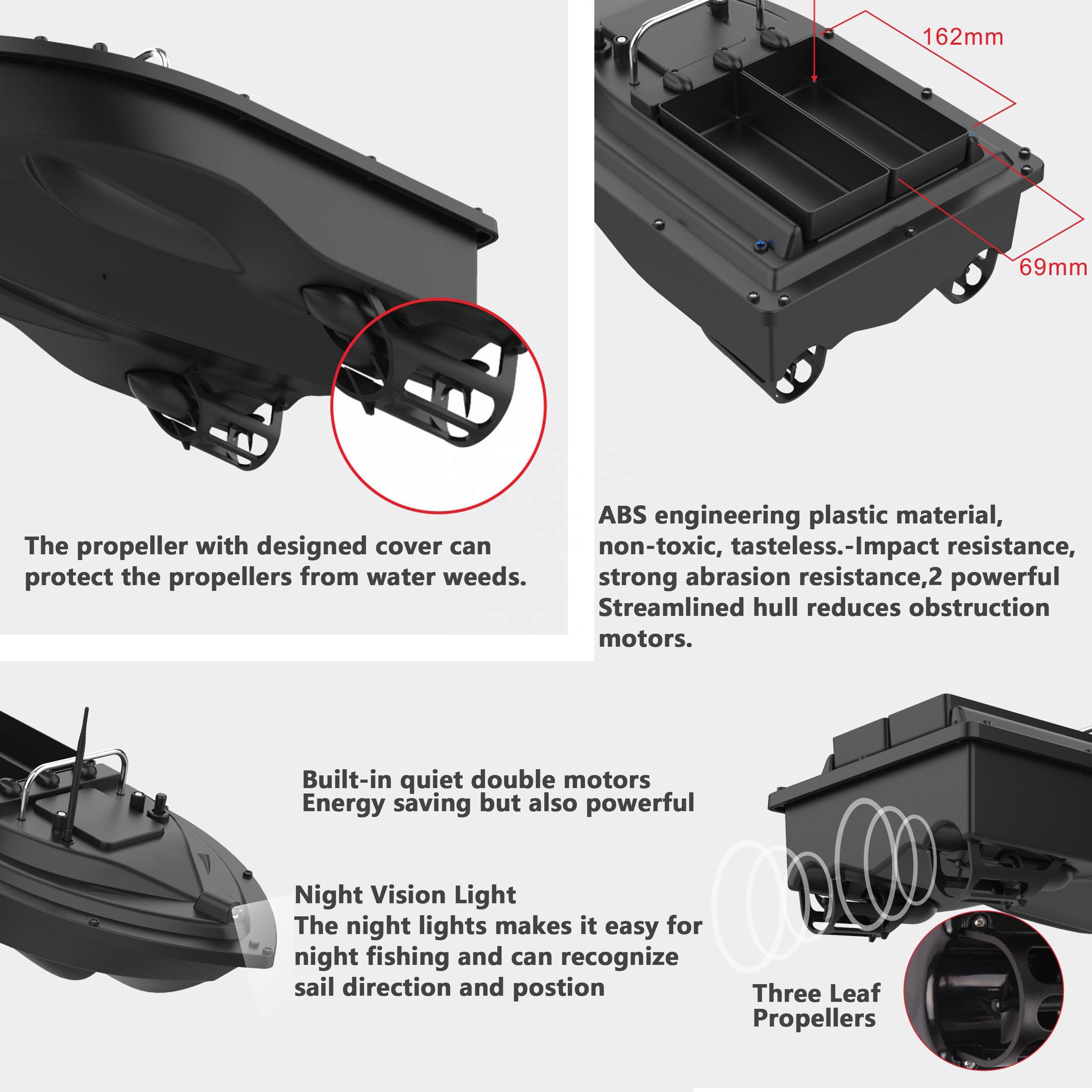 Cruise Control Auto Forward 2.4g Long Distance Rc Bait Boat for Carp Fishing 500m