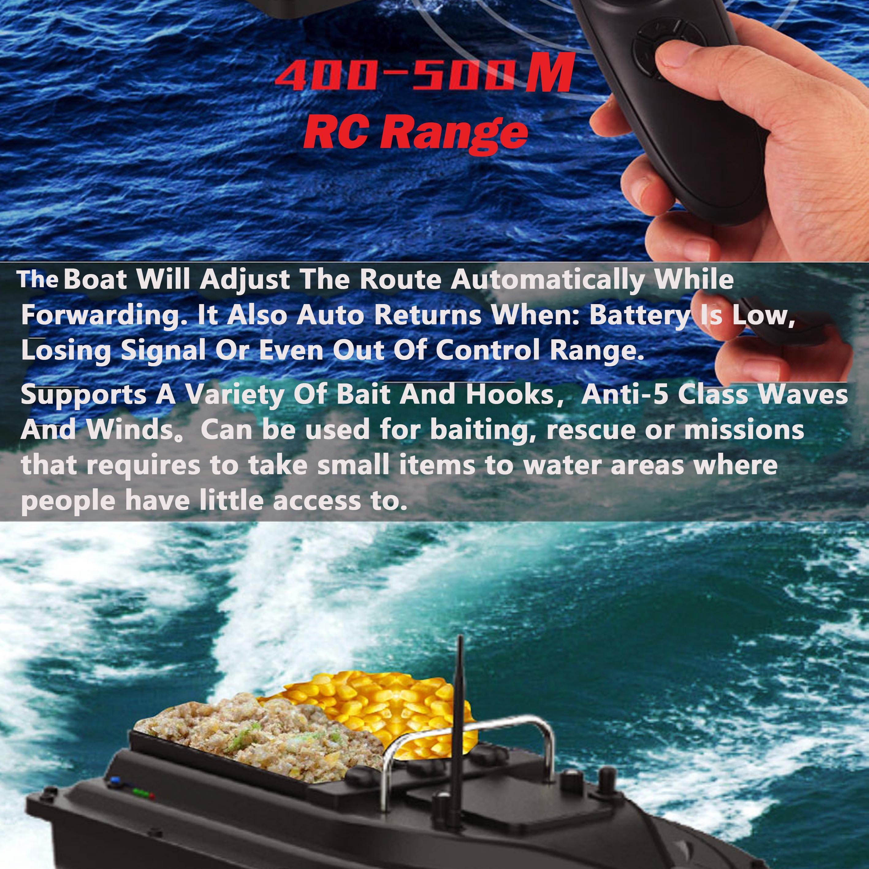 Cruise Control Auto Forward 2.4g Long Distance Rc Bait Boat for Carp Fishing 500m