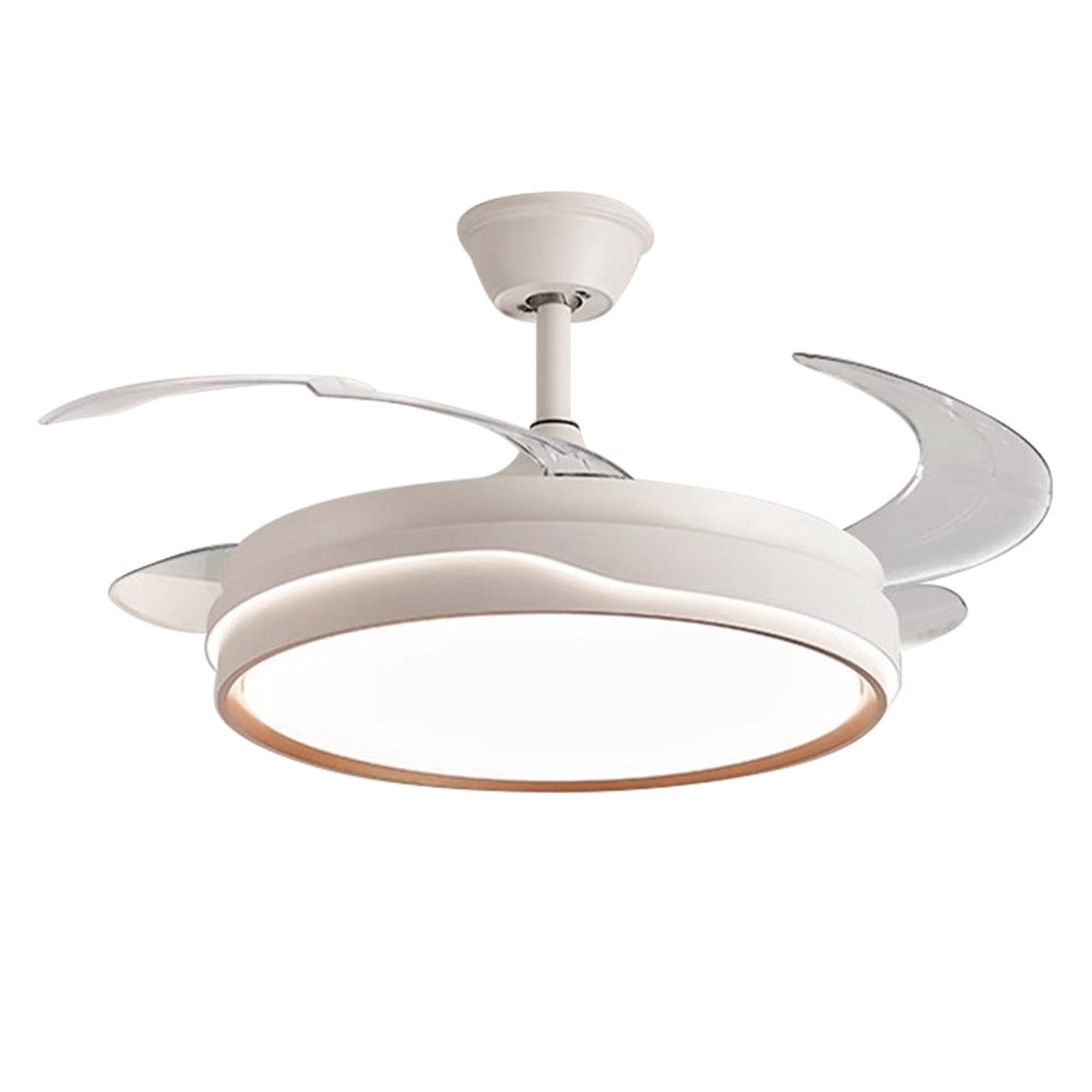 Tropical Smart Home Quiet Cool Wind Invisible ABS Blade White 52 Inch DC Motor Ceiling Fan Light