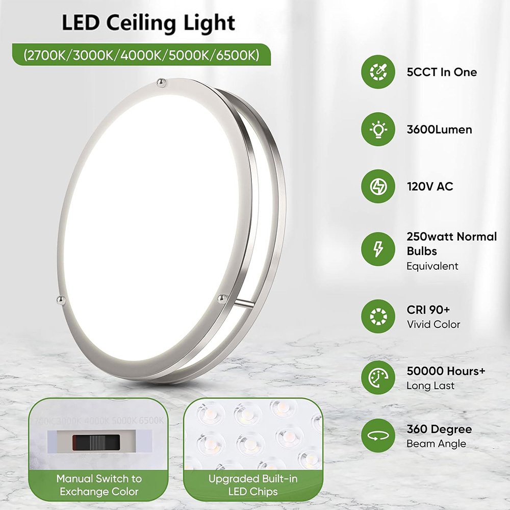 Best Quality 18W 24W ETL 5CCT Dimmable Surface Mount Led Ceiling Light Round Ceiling Lamp for Indoor Home Lighting
