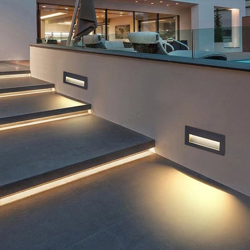 IP65 COB Aluminum 6W LED Rectangle Recessed Stair Lighting Step Light Outdoor