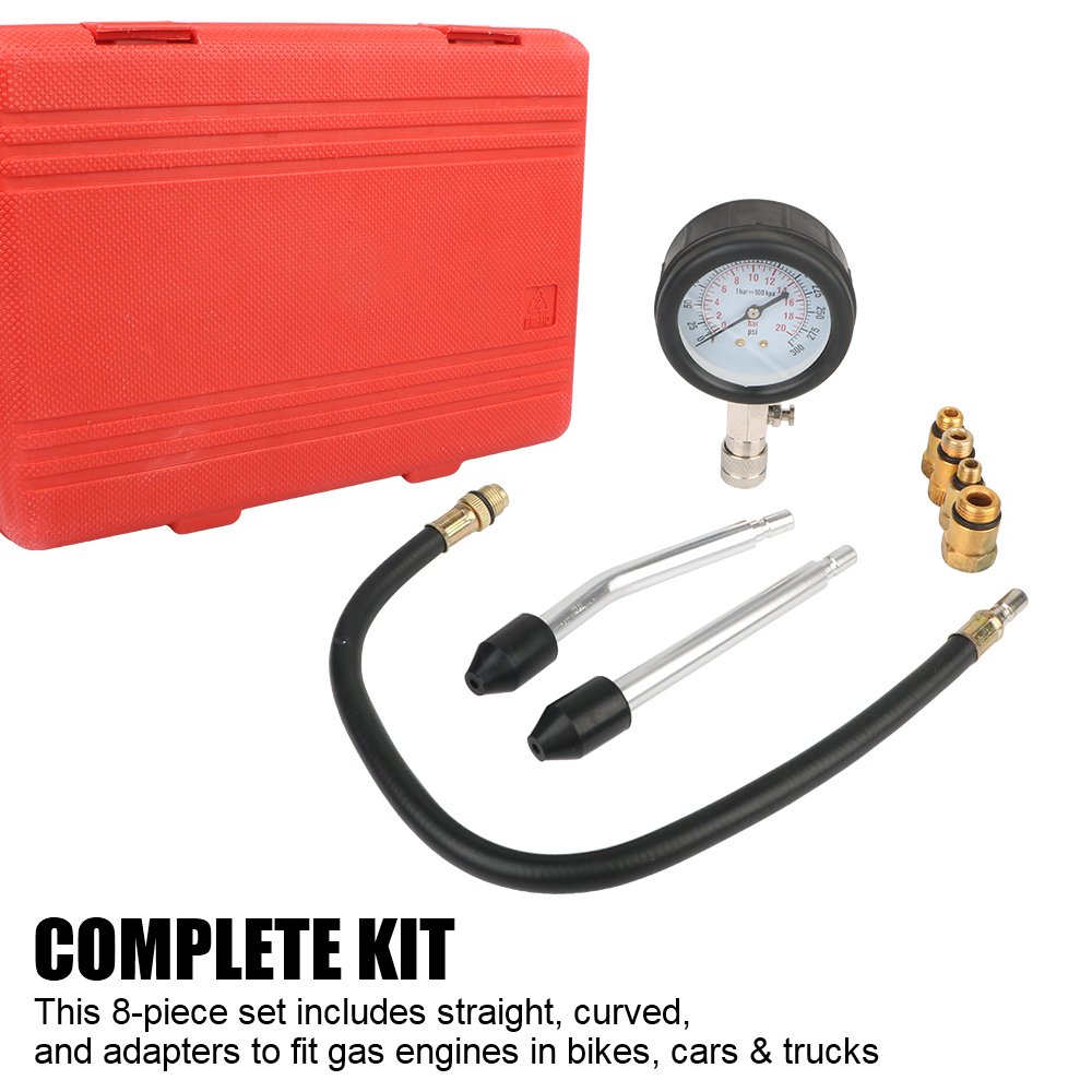 Automotive Cylinder Tester Kit Automotive Cylinder Tester Kit Pressure Gauge with M10 M12 M14 M18 Adapter Auto Tools