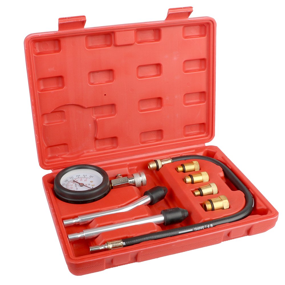 Automotive Cylinder Tester Kit Automotive Cylinder Tester Kit Pressure Gauge with M10 M12 M14 M18 Adapter Auto Tools