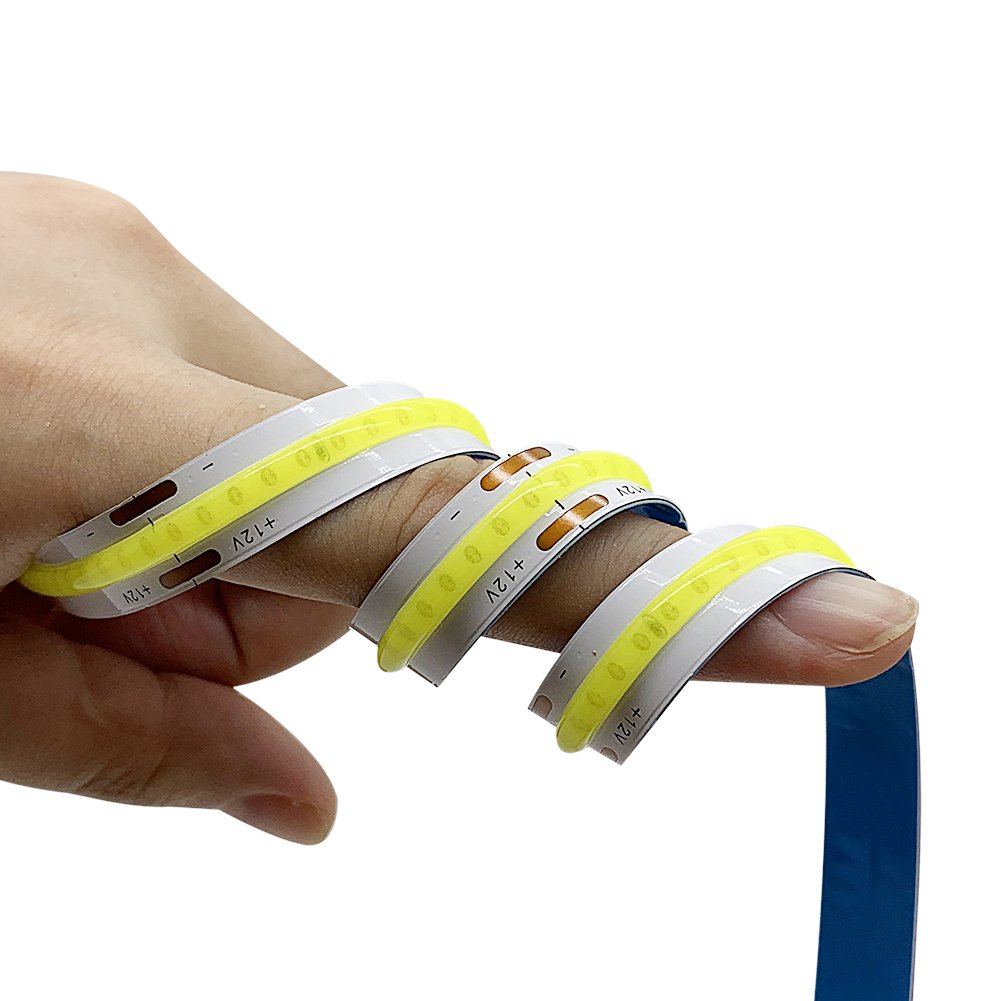Flexible COB Led Strip Light RGB Waterproof Super Bright 12V 24V 320leds 384leds 528leds High Lumen 8mm 10mm Width Multicolor PC