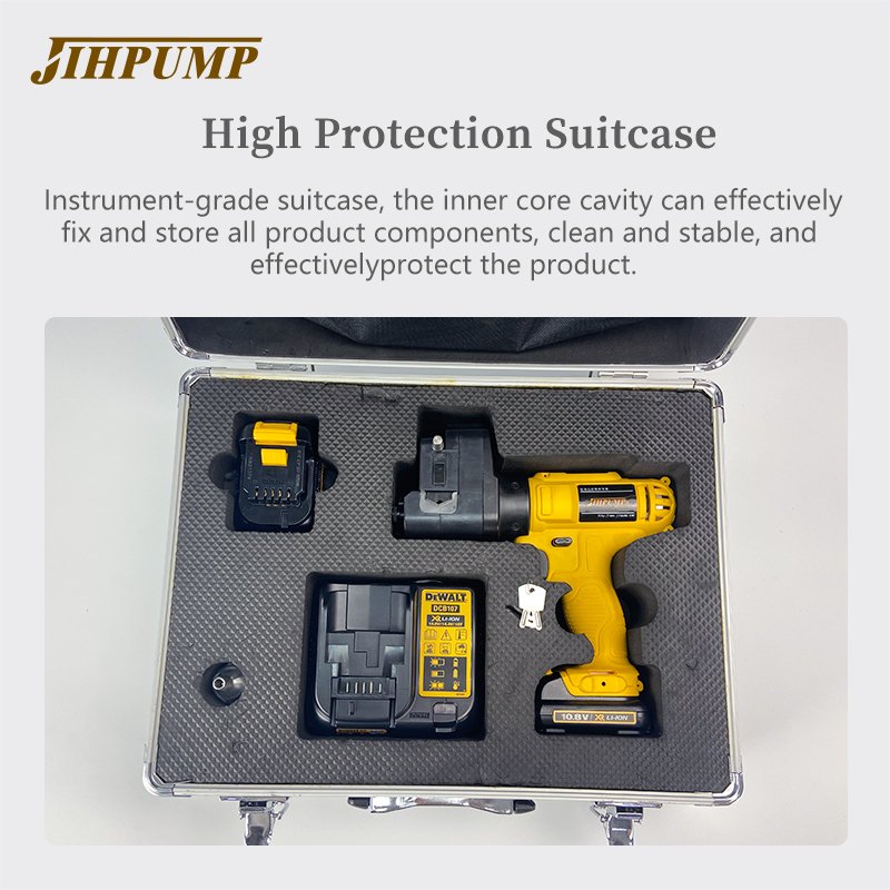 JIHPUMP High Volume Peristaltic Pump Portable Auto Handle Sampler for Fluid Liquid Oil Water Air Milk Wastewater