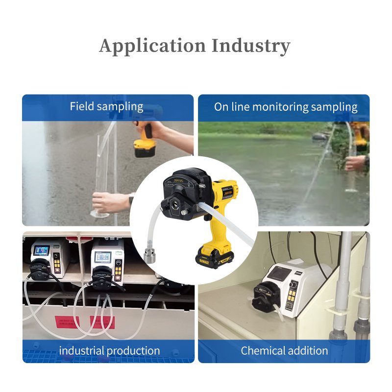 JIHPUMP High Volume Peristaltic Pump Portable Auto Handle Sampler for Fluid Liquid Oil Water Air Milk Wastewater