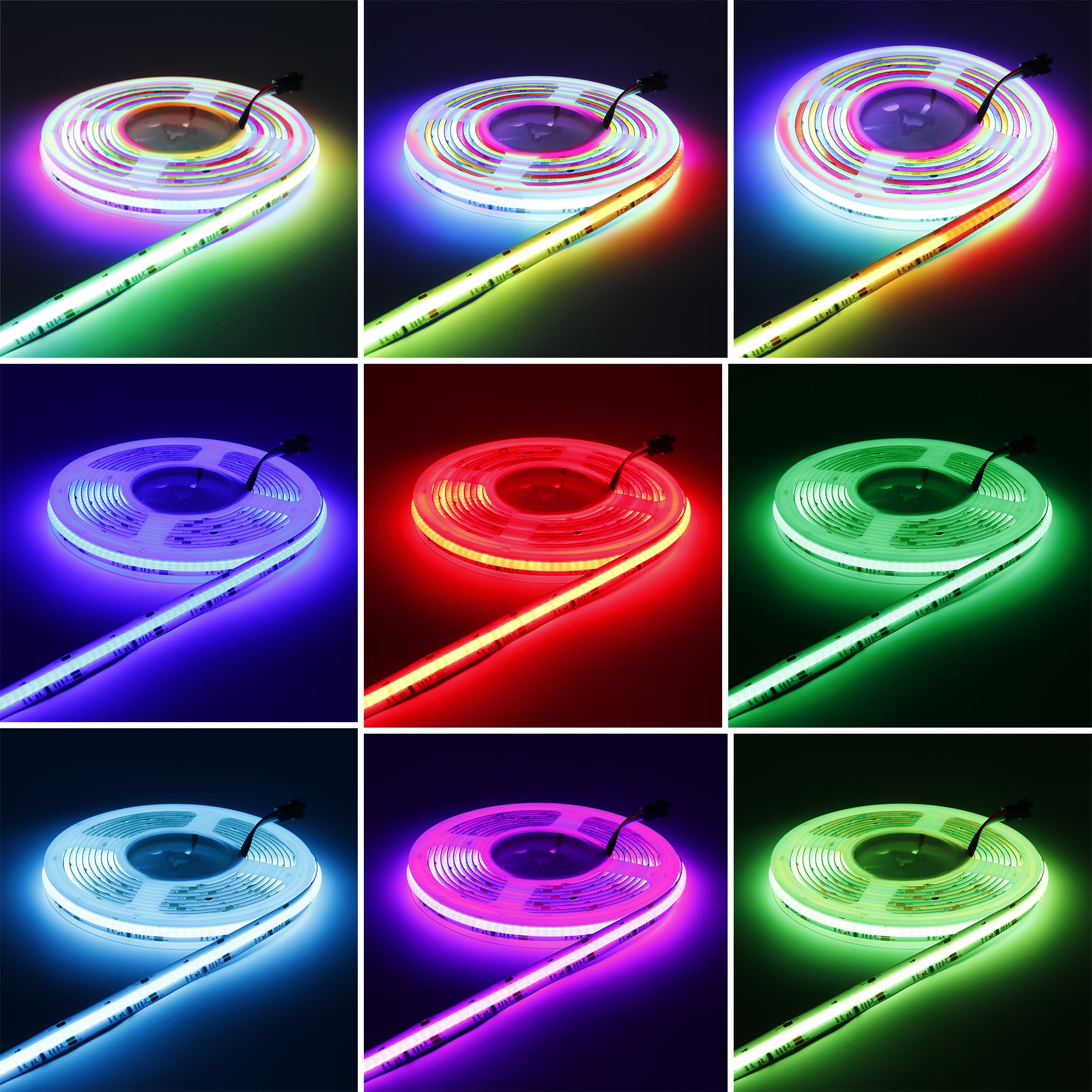 LED Factory RGB Full-color Cob Led Flexible Strip Light WS2811 24V Programmable Addressable Strip Light for Room Atmosphere Lamp