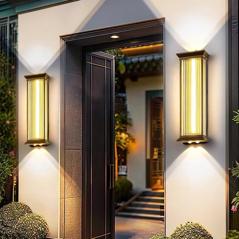 Modern Waterproof Outdoor LED Long Strip Solar Wall Lamp Outdoor Acrylic Lampshade Landscape Villa Outdoor Lamp Wall Mounted