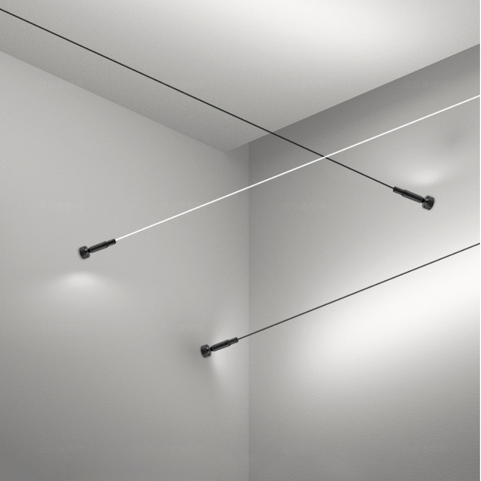 2025 Popular Hot Sell Modern 360° Rotate LED Linear Steel Skyline Lighting Flex LED String Linear Light Hotel Indoor Decorations